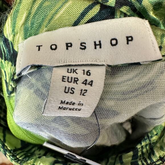 Topshop Psychedelic Satin Slip Midi Sleeveless Open Back Side Slit Womens Dress - Picture 13 of 15